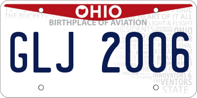 OH license plate GLJ2006