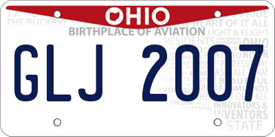 OH license plate GLJ2007