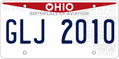 OH license plate GLJ2010