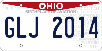 OH license plate GLJ2014