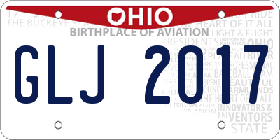 OH license plate GLJ2017