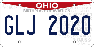 OH license plate GLJ2020