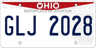 OH license plate GLJ2028
