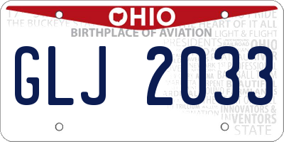OH license plate GLJ2033