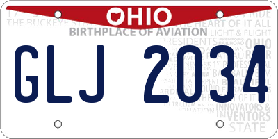OH license plate GLJ2034