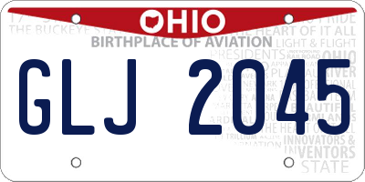 OH license plate GLJ2045