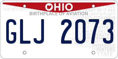 OH license plate GLJ2073