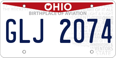 OH license plate GLJ2074