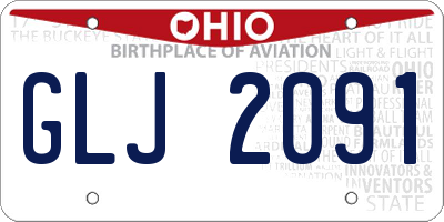 OH license plate GLJ2091