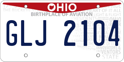 OH license plate GLJ2104