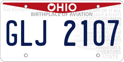 OH license plate GLJ2107