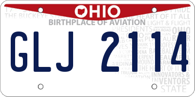 OH license plate GLJ2114