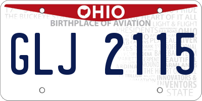 OH license plate GLJ2115
