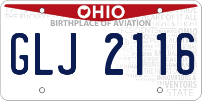 OH license plate GLJ2116