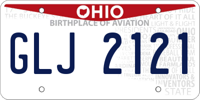 OH license plate GLJ2121