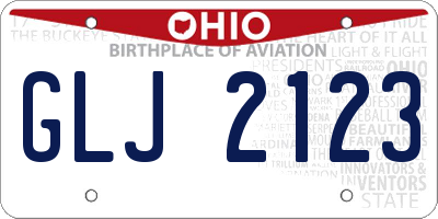 OH license plate GLJ2123