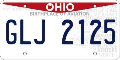 OH license plate GLJ2125