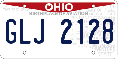 OH license plate GLJ2128