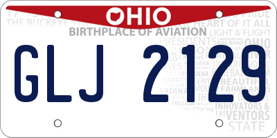 OH license plate GLJ2129
