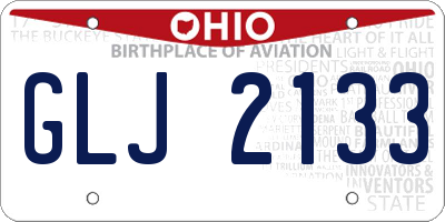 OH license plate GLJ2133