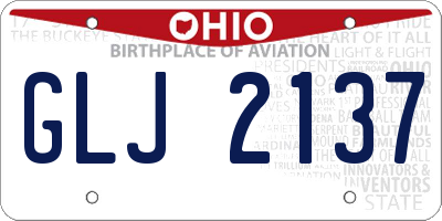 OH license plate GLJ2137