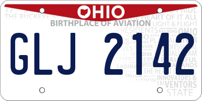 OH license plate GLJ2142