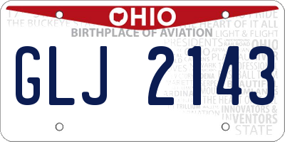 OH license plate GLJ2143