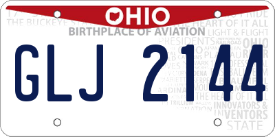 OH license plate GLJ2144