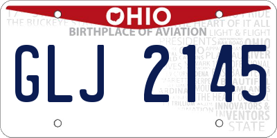 OH license plate GLJ2145