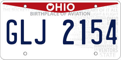 OH license plate GLJ2154