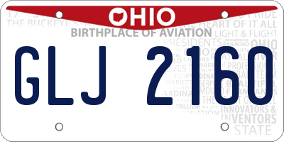 OH license plate GLJ2160