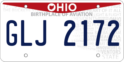 OH license plate GLJ2172