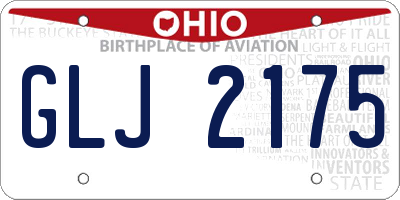 OH license plate GLJ2175