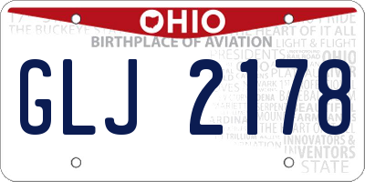 OH license plate GLJ2178