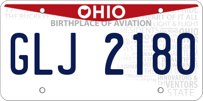 OH license plate GLJ2180