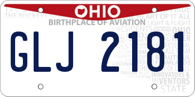 OH license plate GLJ2181