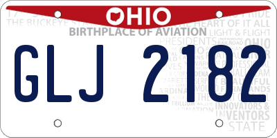 OH license plate GLJ2182