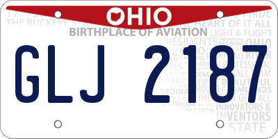 OH license plate GLJ2187