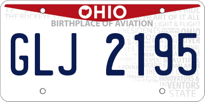 OH license plate GLJ2195