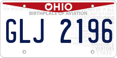 OH license plate GLJ2196