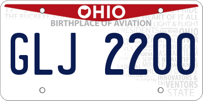 OH license plate GLJ2200