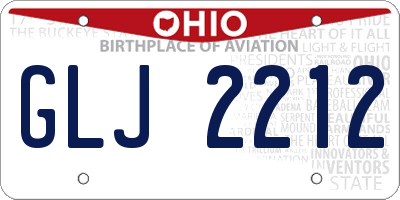 OH license plate GLJ2212