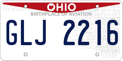 OH license plate GLJ2216