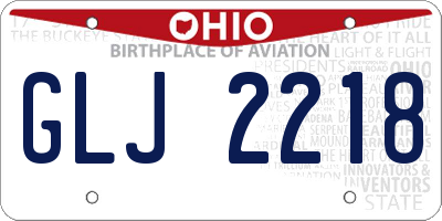 OH license plate GLJ2218