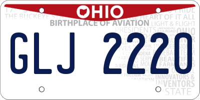 OH license plate GLJ2220