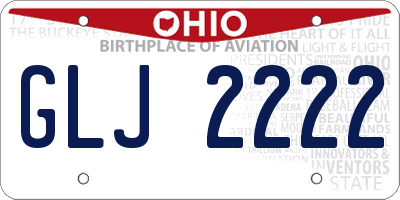 OH license plate GLJ2222
