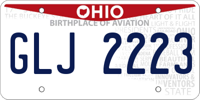 OH license plate GLJ2223