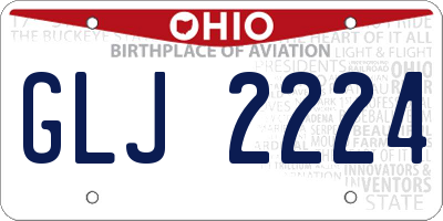OH license plate GLJ2224