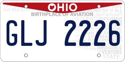 OH license plate GLJ2226