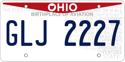 OH license plate GLJ2227